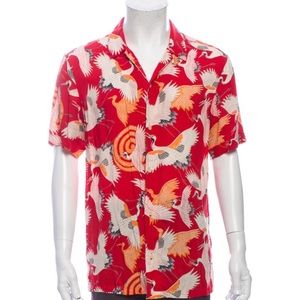 All Saints Printed Short Sleeve Button Down